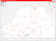 Walla Walla Metro Area Wall Map Red Line Style